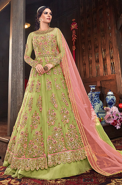 Heavy Embroidered Bridal Anarkali Gown ...